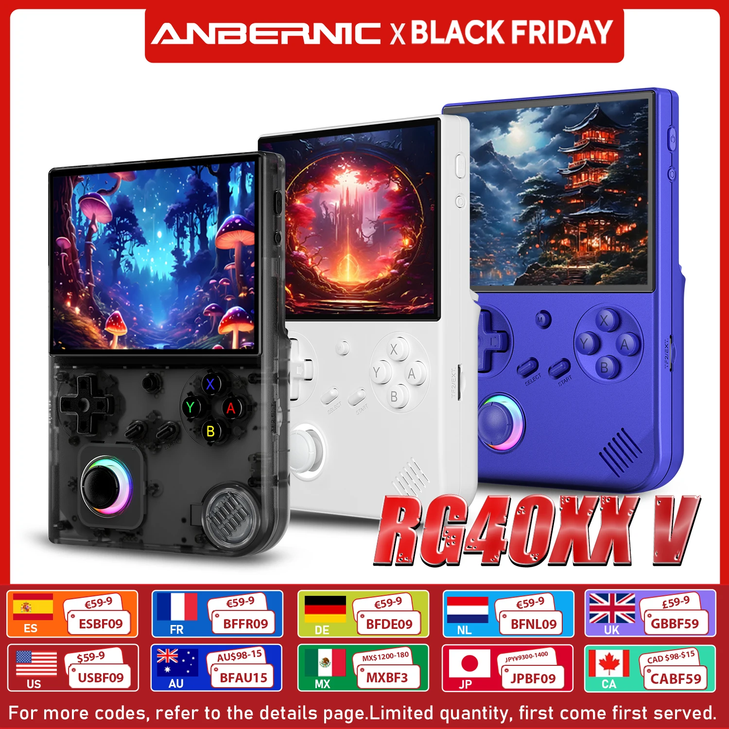 

ANBERNIC RG 40XXV 64 Bit Linux 4.0'' IPS 640*480 Screen Portable Game Player TV-HD-Out 3200mAh Battery RGB joystick RG40XXV