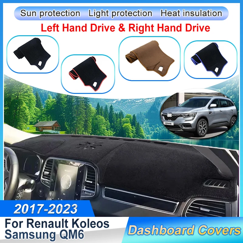 

For Renault Koleos Samsung QM6 HC Accessories 2017~2023 2020 Car Center Console Dash Mat Dashboard Cover Anti-UV Anti-dirty Pad