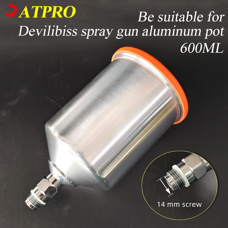 For Devilibiss Spray Gun Aluminum Pot 600ML For Tway Spray Gun Accessories Aluminum Alloy Paint Cup Single Can Car Spray Gun Too