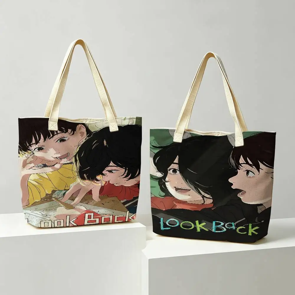 Anime Look Back Tote Bag Student Handbag Women's Shopping Bag Shopping Storage Bag Girls' Gift Handbag