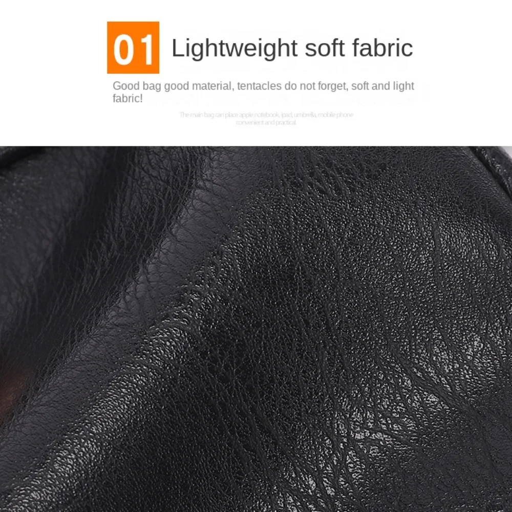 PU Leather Man's Leather Waist Bag Multi Pocket Waterproof Multifunctional Sports Bag Large-capacity Single Shoulder