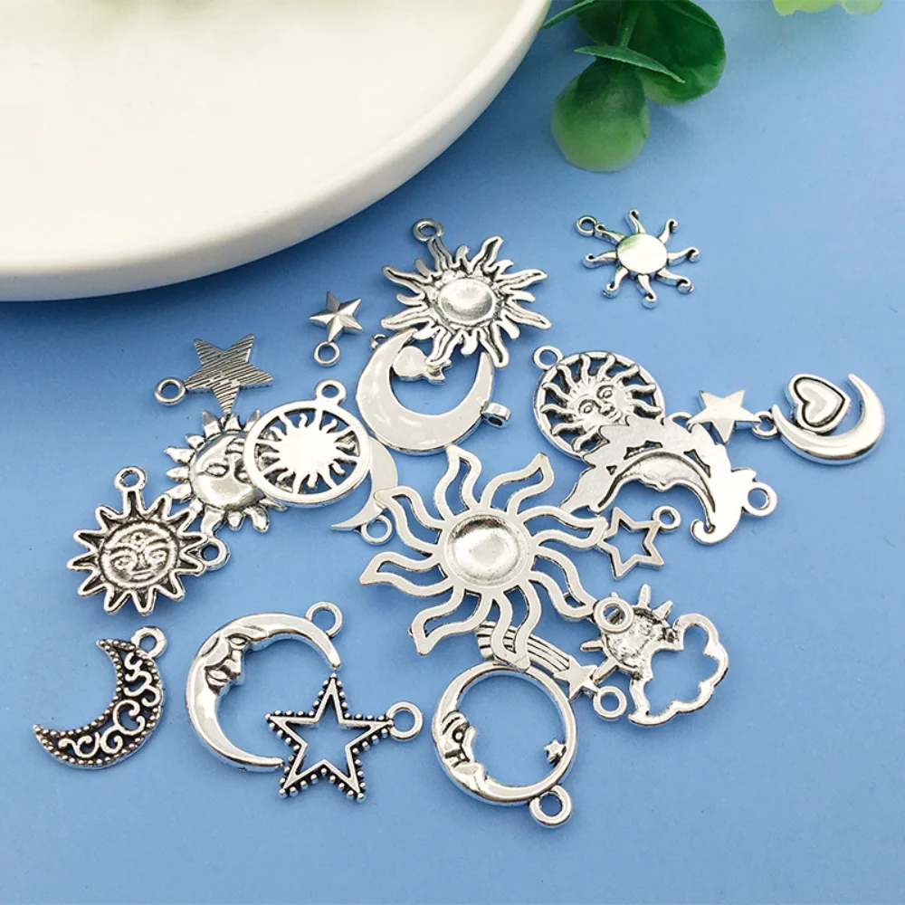 1 Star Moon Sun Alloy Fashion Jewelry Accessories Small Pendant Jewelry Accessories Zinc Alloy Pendant DIY Wholesale Supplier