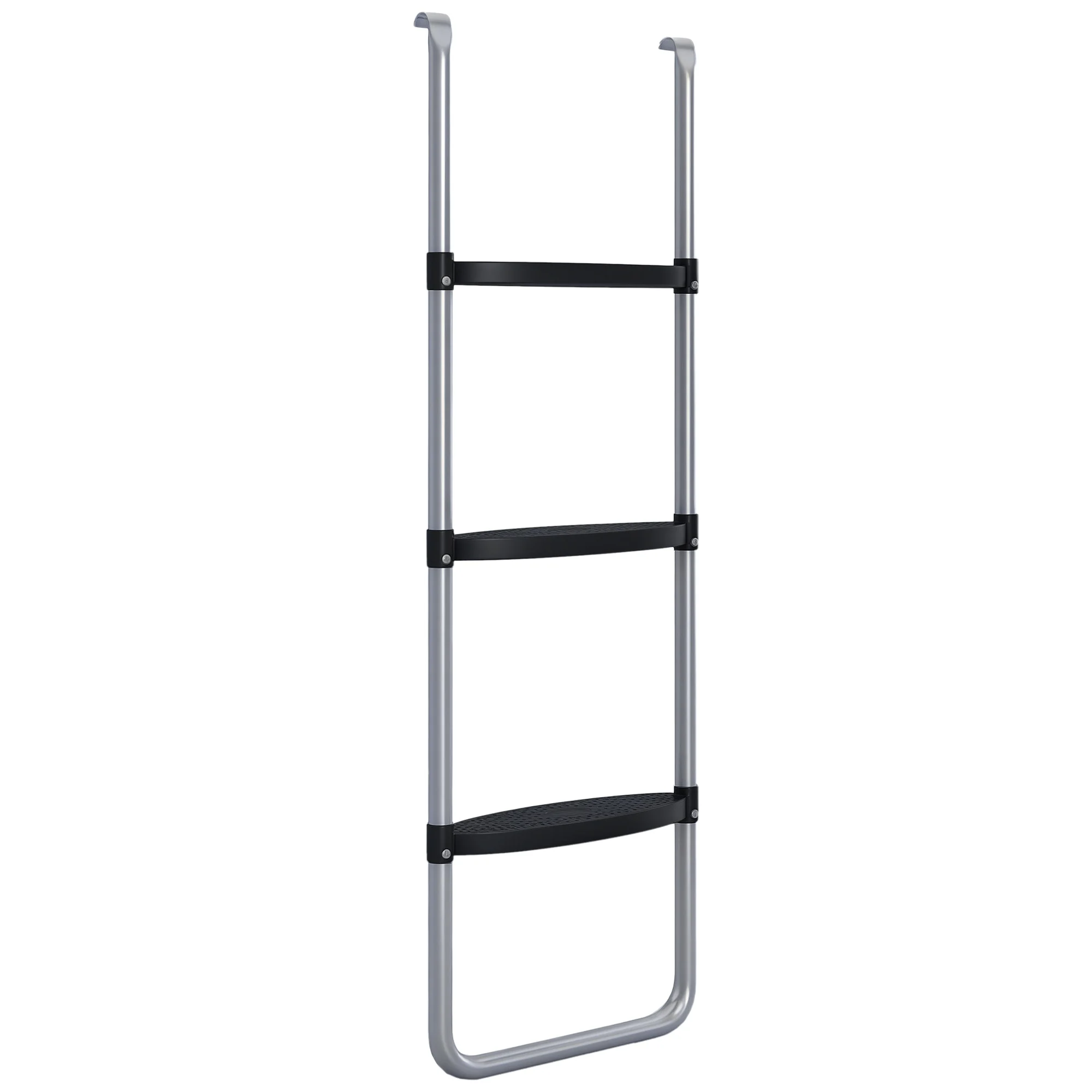 Sportnow Stalen Trampolineladder met 3 of 2 Treden 110X32 cm Zilver