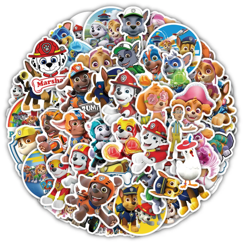 10/30/50PCS Anime Dog PAW Patrol Stickers Kawaii Girls Kids Decals Toys DIY Phone Guitar Laptop Car Cute Cartoon Sticker Packs