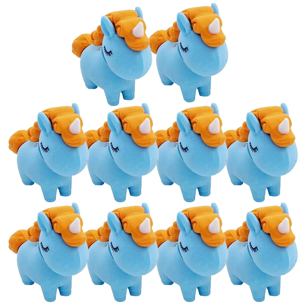 10Pcs Creative Eraser 3D Unicorn Shape Student Prizes for Daily Writing Correction Mini Erasers Bulk for School Use