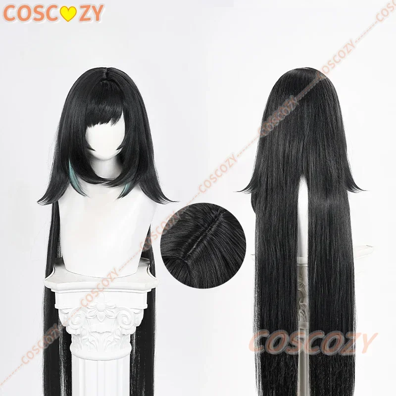 Genshin Impact Lan Yan Cosplay Wig 120cm Black Long Hair Liyue Spring Woven From Jade Halloween Con Props Wigs for Women Girls