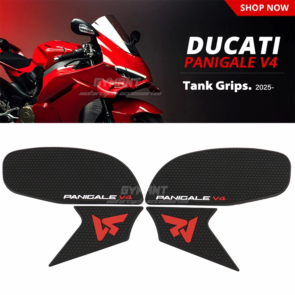 

V4 S 2025 Anti-slip Fuel Tank Sticker For Ducati Fuel Tank Grip Pads Knee Traction V4 Panigale V4S Streetfighter