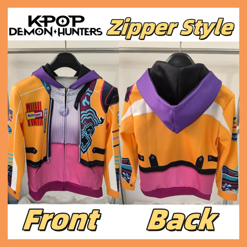 女の子ルミジャケット悪魔ハンターの KPop コスプレイエローファンタジア衣装セットガールズグループパーカー子供ハロウィンスーツ