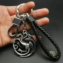 Fashion Keychain Wolf Head Badge Pendant Key Chains Rope Keyring Souvenir Accessories llaveros Gift