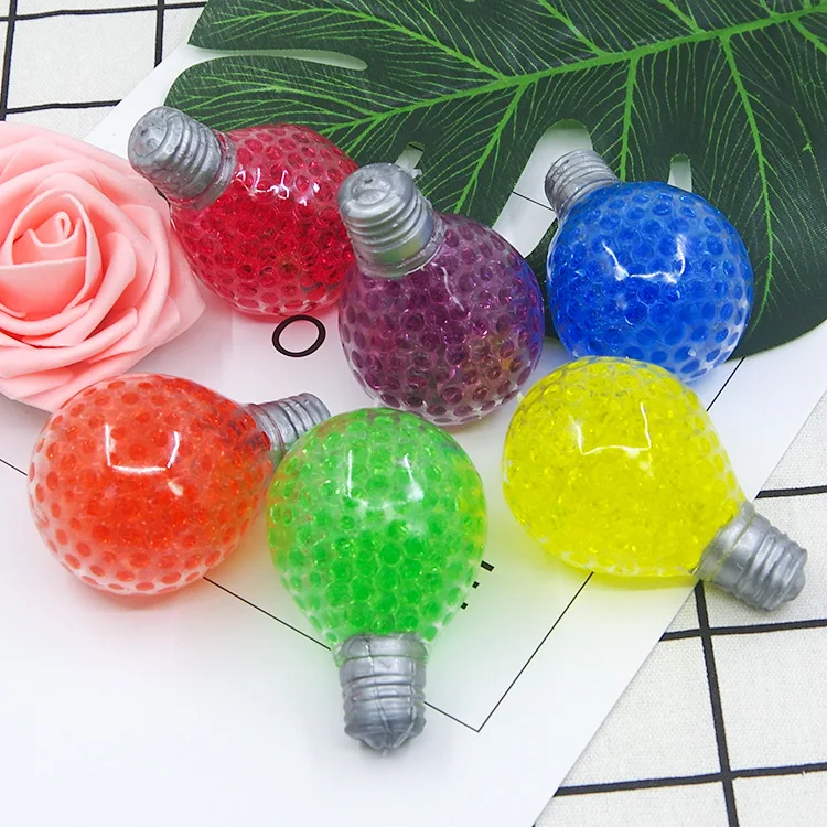 Nieuwigheid Transparante Gloeilamp Water Kraal Speelgoed Grappige Knijpbal Stress Leuke Druif Bal Zintuiglijke Speelgoed Gift Squishy Fidget
