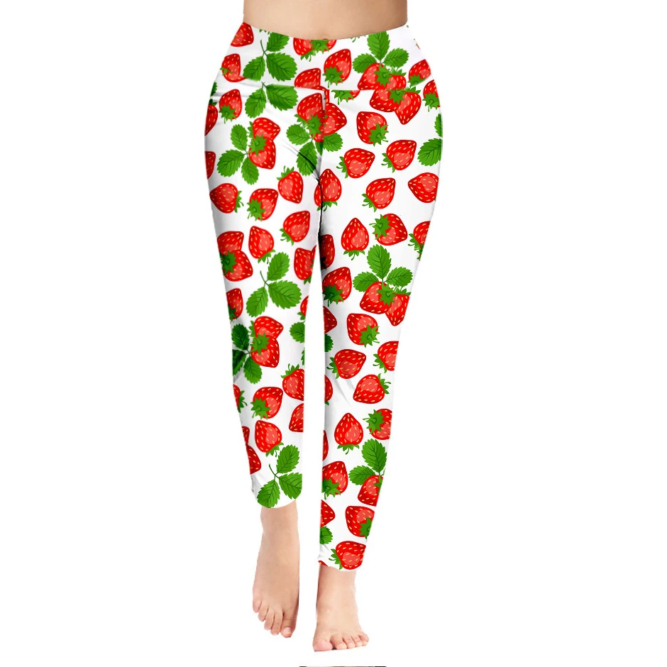 Zomer Fruitprint Broek Gym Leggings Frisse Mode Streetwear Vrouwen Y 2K Broek Sexy Broek Stretch Fitness Push-Up Legging