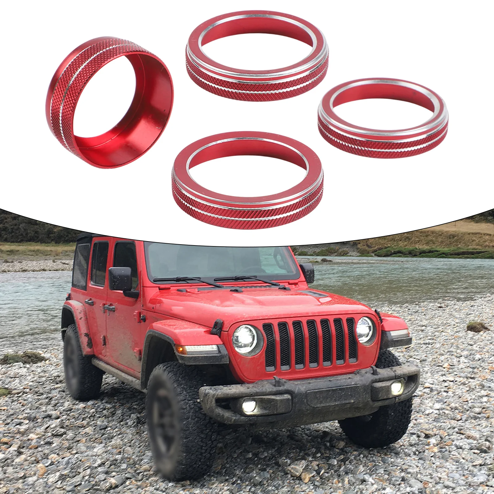 CNC Aluminum Knob Cover AC Headlight Button Cover Easy Tool-Free Setup Rust Resistant Material Secure Fit Knob Covers
