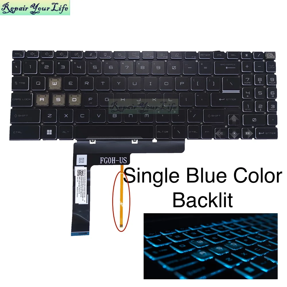 US Backlit Keyboard for MSI CYBORG 15 A12U A12V A12UDX A12VF A12VE A12VEK A13VF Gaming Laptop English Per-Key RGB Backlight New