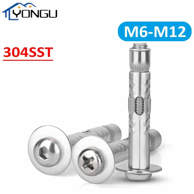 

M6 M8 M10 M12 304 Stainless Steel Phillips Cross/Hexagon socket Round Head Expansion Bolt Concrete Anchor Bolt