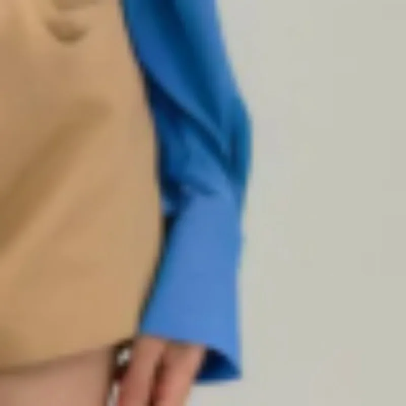 

Vintage Lace Up Blue Shirt Women Design Long Sleeve Casual French Blouse Spring Loose Stand Collar Office Lady Elegant Retro Top