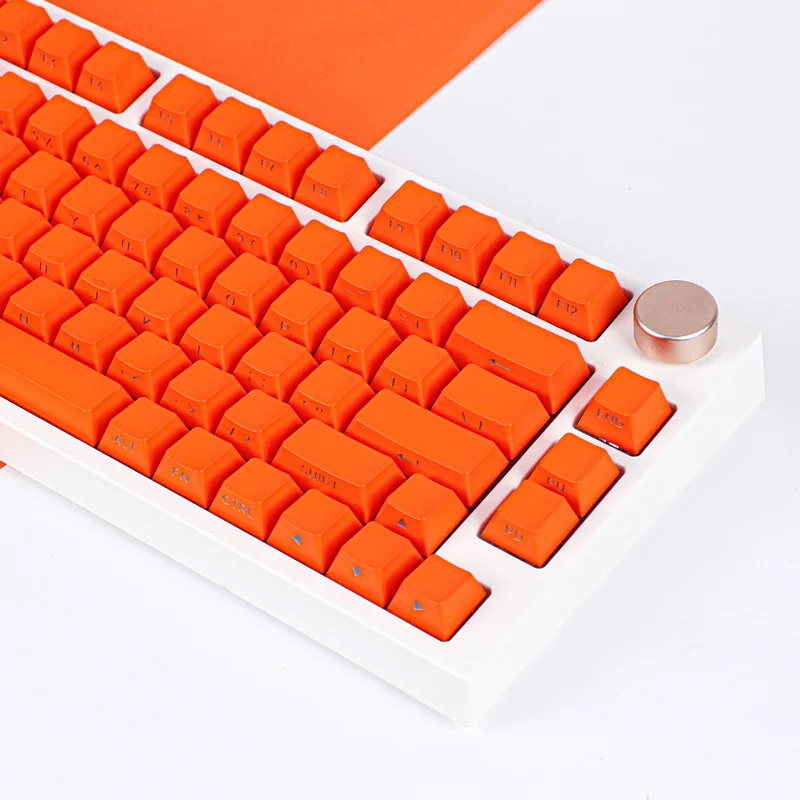 133 Keys Orange Keycaps for Mechanical Keyboard Side Print PBT Double Shot OEM Height Backlit Transparent AULA F75 Ajazz AK820