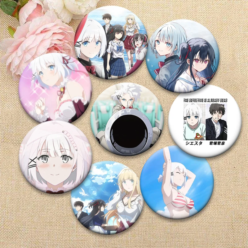 

Anime The Detective Is Already Dead Button Pins Exquisite Cartoon Badge Round Creative Brooches for Backpack Accessories Gifts