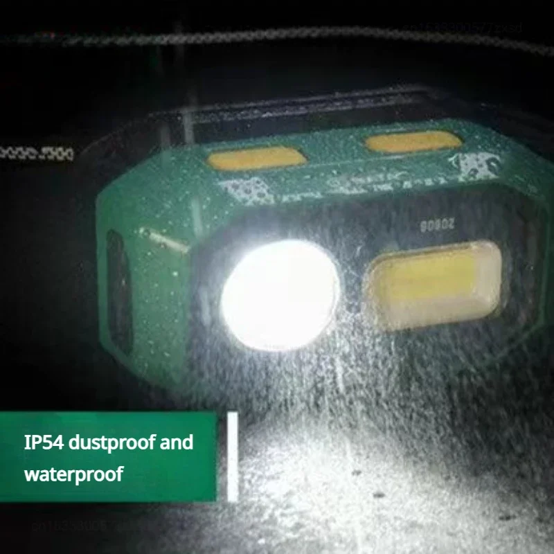 New LED Headlamp Motion Sensor Camping Fishing Lantern USB Rechargeable Headlight Power Prompt Function Camping Search Light
