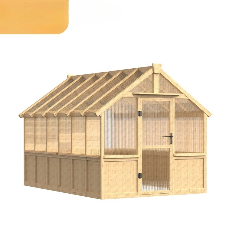 Outdoor wooden greenhouse  garden greenhouse greenhouse courtyard wood sun room