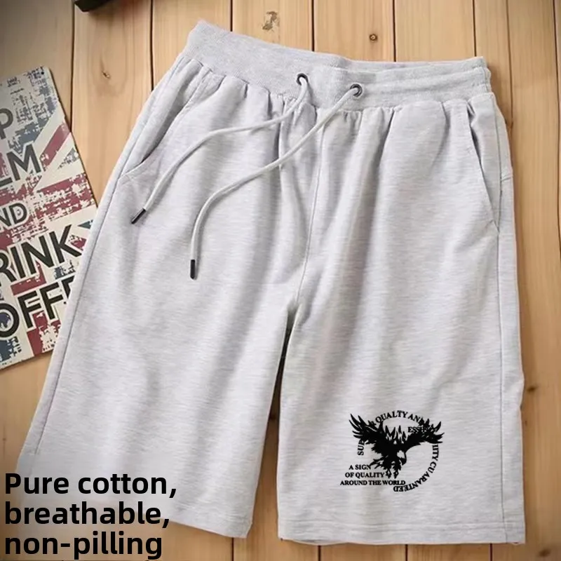 

Мужские повседневные брюки из тонкого хлопка, летние спортивные брюки свободного покроя, большие размеры, длина пять четвертей, уличная одежда, прямые брюки...