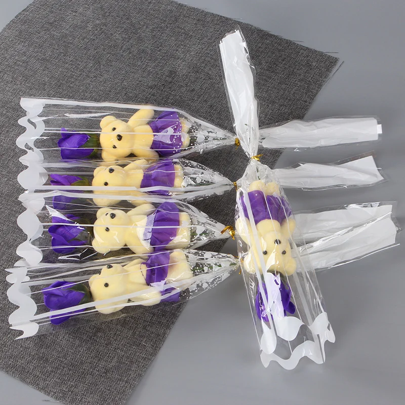 1/3 Stück Rosenbär Künstliche Blumensträuße für Valentinstag DIY Geschenk Dekoration Hochzeitsdekoration Partyzubehör Heimdekoration – Detail 4