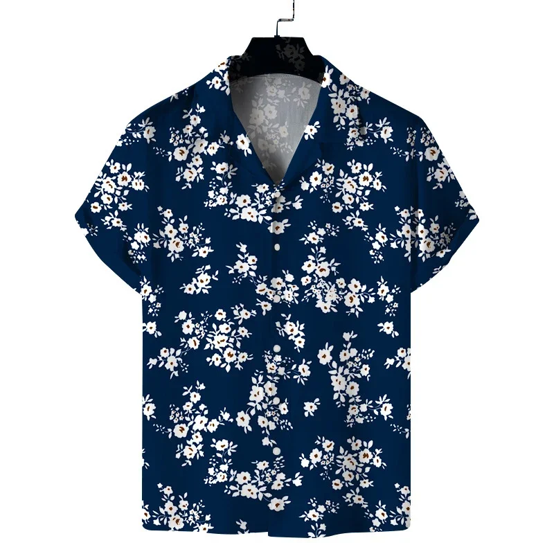 

Summer Men's Casual Printed Floral Short Sleeved Cardigan Hawaiian Cuban Collar Shirt for Men