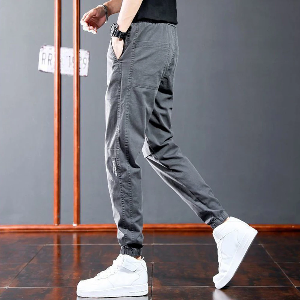 Autumn Winter Sports 9-point Pants Invisible Open Crotch Outdoor Sex Thickening Overalls Men's Slacks Loose Fashion Drawstring