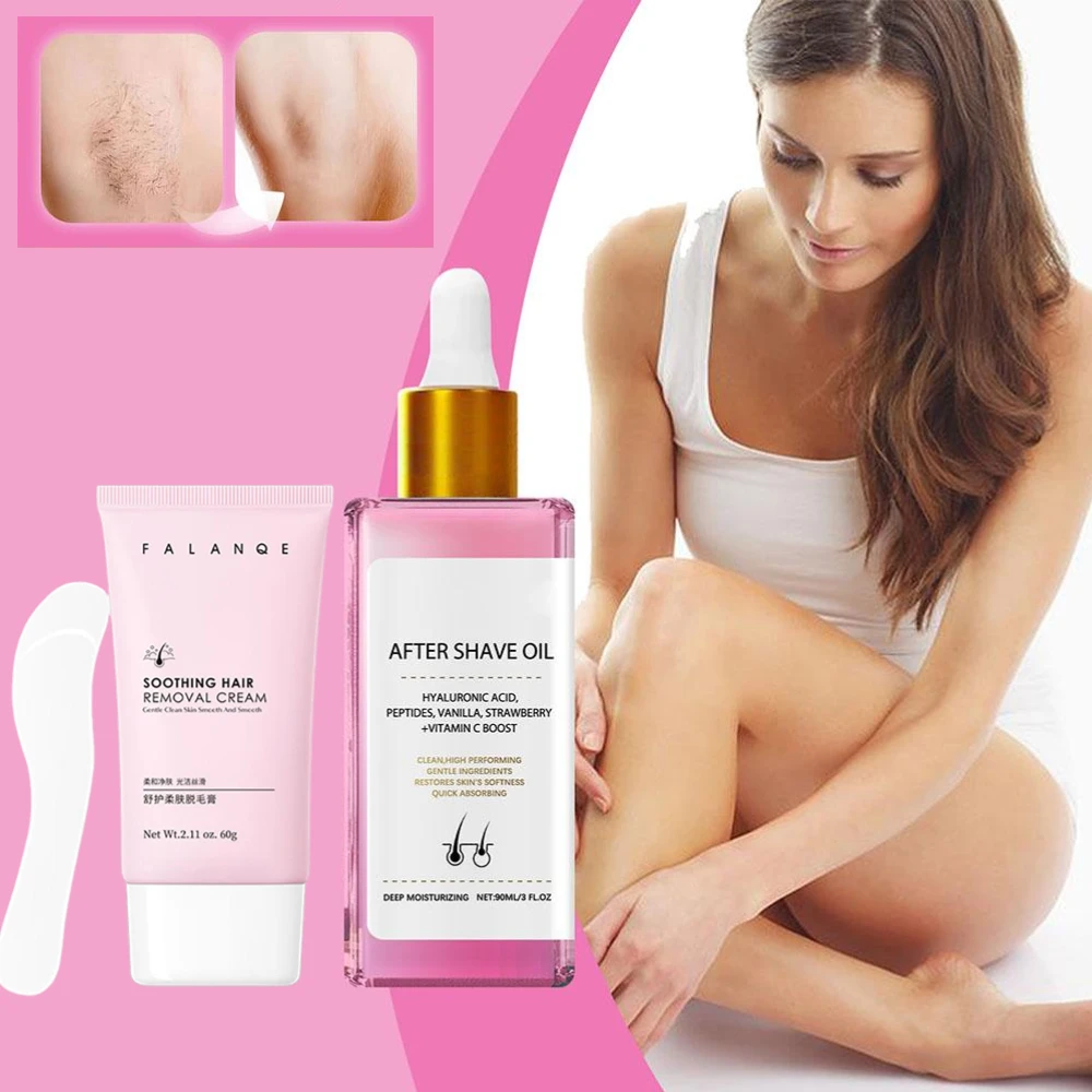Strawberry Hair Removal Aftercare Oil Armpit Leg Arm Hair Growth Inhibitor Soothing Moisturizing Hair Removal Cream Skin Care