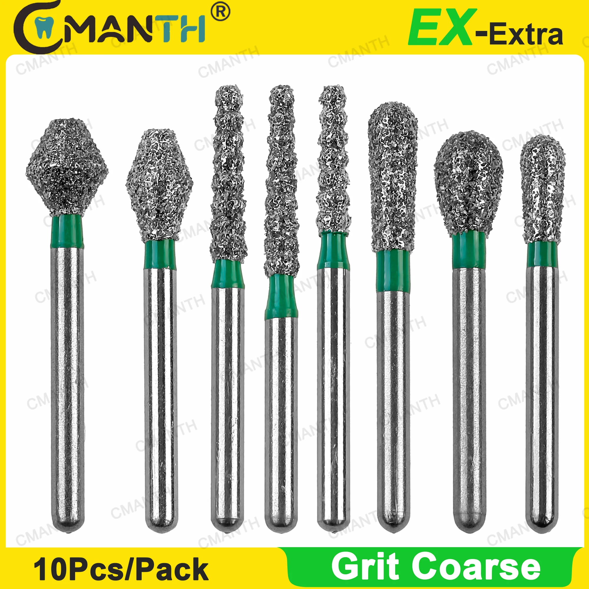 

10Pcs/Pack Dental Diamond Burs FG 1.6mm Drill EX Special (extra) Shape Grit Coarse For High Speed Handpiece Dentistry Tools