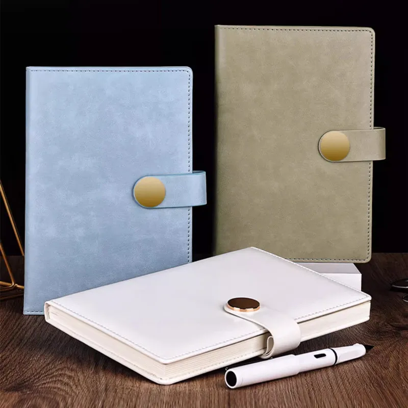 Personalize Name Logo A5 Notebook Leather Cover Planner Writing Pads Binder Diary Office School Supply Business Gift with Box