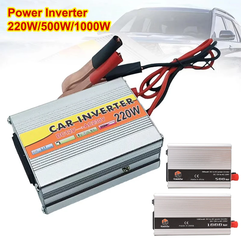 Portable Pure Sine Car Wave Inverter DC 12 V Volt 24V To AC 220V 220W 500W 1000W Power Bank Converter Solar Correction Wave view 3