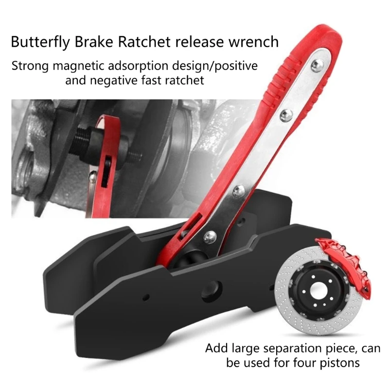 Brake Caliper Press Pump Positioning Piston Reset Kit with 4 Hooks Improve Braking System Compatible for Car Maintenance