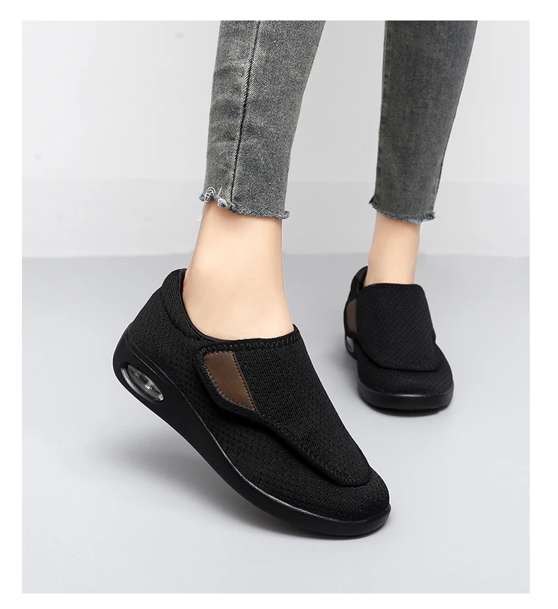 Damen-Sneaker, orthopädisch, für breite Füße, geschwollene Füße, lässige Damenschuhe, Einstellung der großen Zehen, weich, bequem, Diabetiker-Schuhe für Herren – Detail 14
