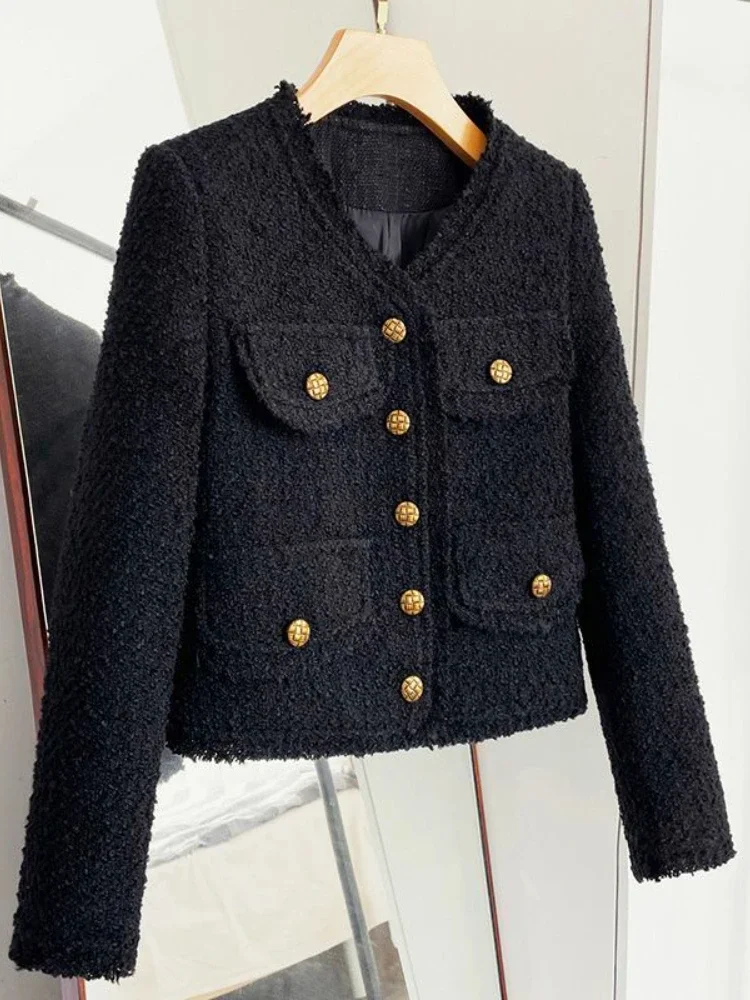 2024 Autumn and Winter Fashion New Women\'s Warm and Elegant Casual Single Breasted Cardigan, Small Fragrant Style Short Jacket