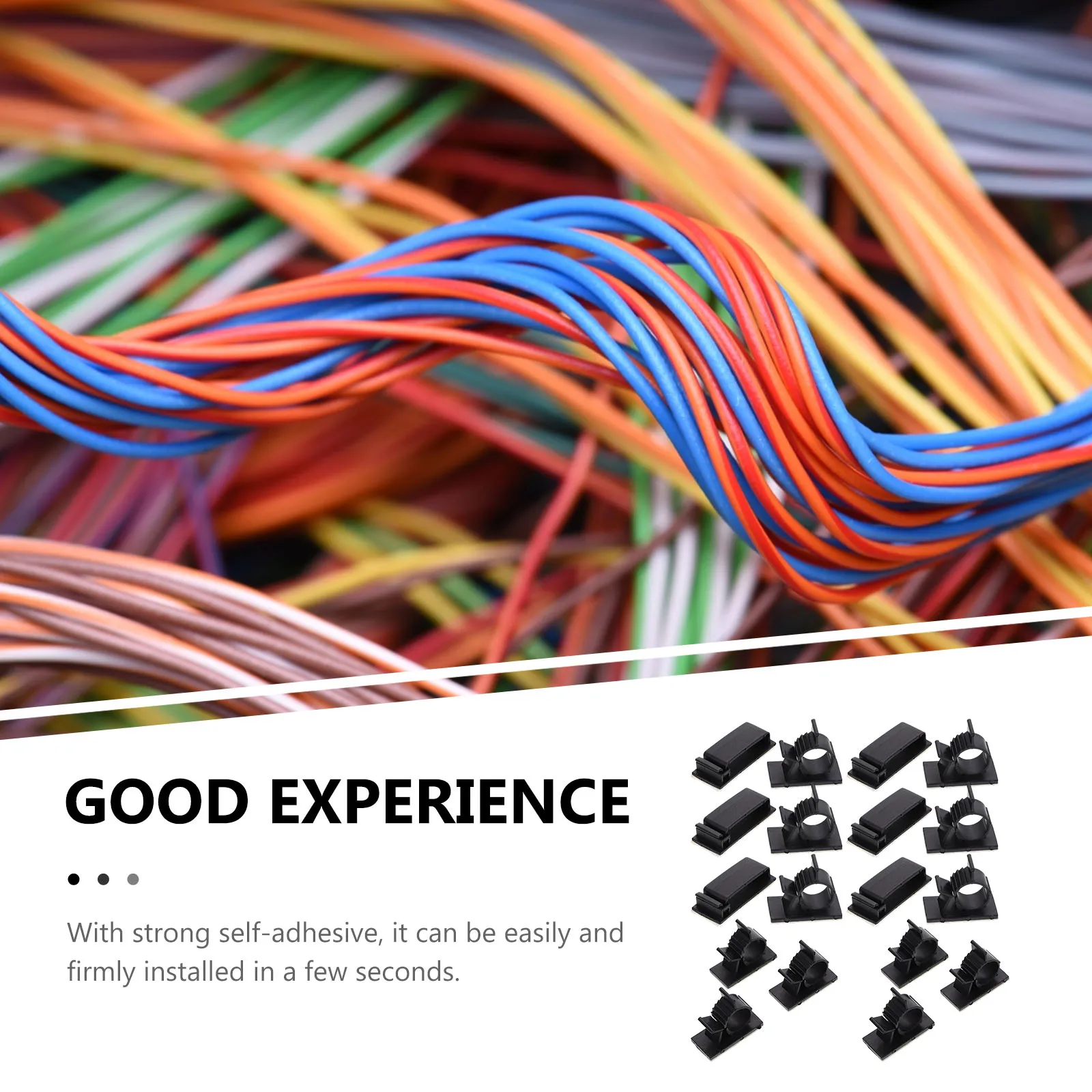 

18pcs Cable Fixing Clips Compact Wire Organizers Adjustable Cord Holders Self Adhesive For Appliance Chargers Power Cords Cord
