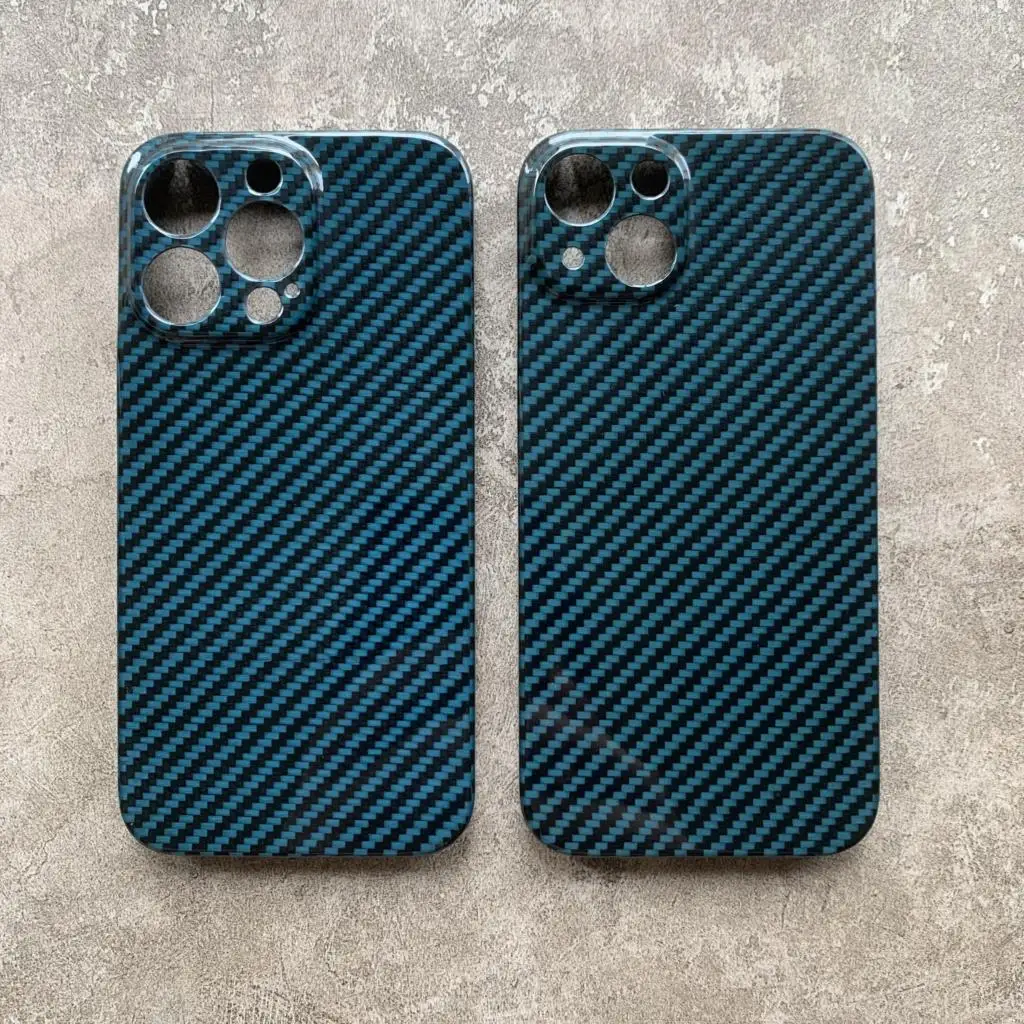 

Real Carbon Fiber Phone Case For iPhone 13 Pro Max Aramid Glossy Blue Ultra-thin Cover For iPhon13pro Protective Back Shell.