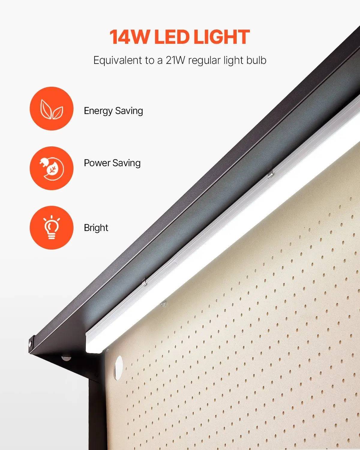 Bancada de trabalho de 242,5 libras Bancada de trabalho resistente de 47,2 polegadas com tomadas de pegboard