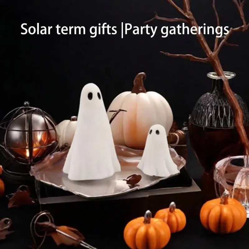 Ghost Table Decor Resin Table Figurines For Halloween 2X Funny Festival Statue White Decorative Sculpture For Gardens Sidewalks