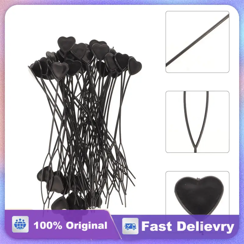 

50pcs Styling Tool For Tail Braid Elegant Ponytail Maker Clip Black Heart Shaped Plastic Hair Braid Tool For Dance Recital