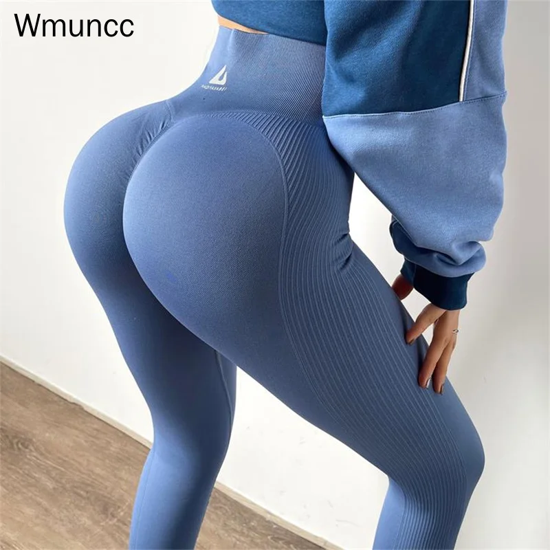 

Wmuncc Booty Scrunch Legging Women High Waist Fitness Seamless Gym Tights Sexy Bumbum Hip Lifting Pant Nylon + Spandex Gymwear