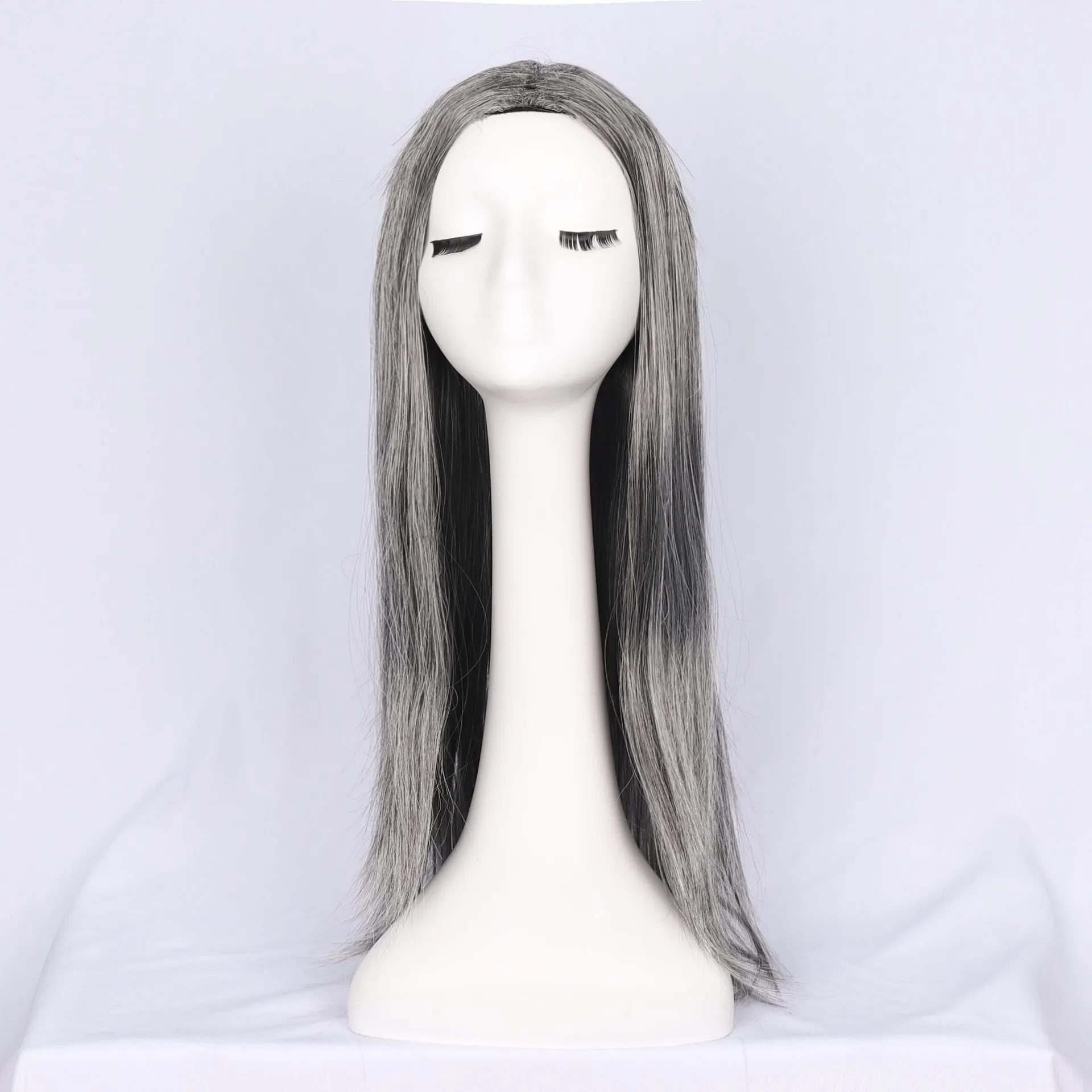 Grey Mechanism Synthetic Wig High Temperature Fiber Silky Straight 26inch Cosplay