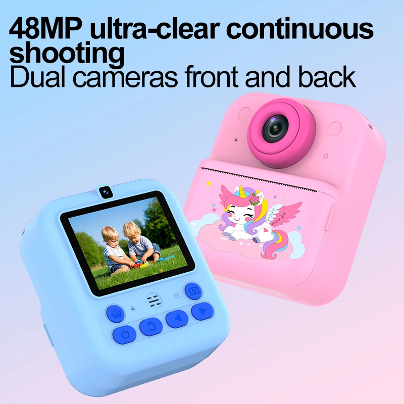 New Children's Camera Outdoor Printable Color Cartoon Toy High-definition Dual Camera Selfie Portable Digital Camera Accessorie