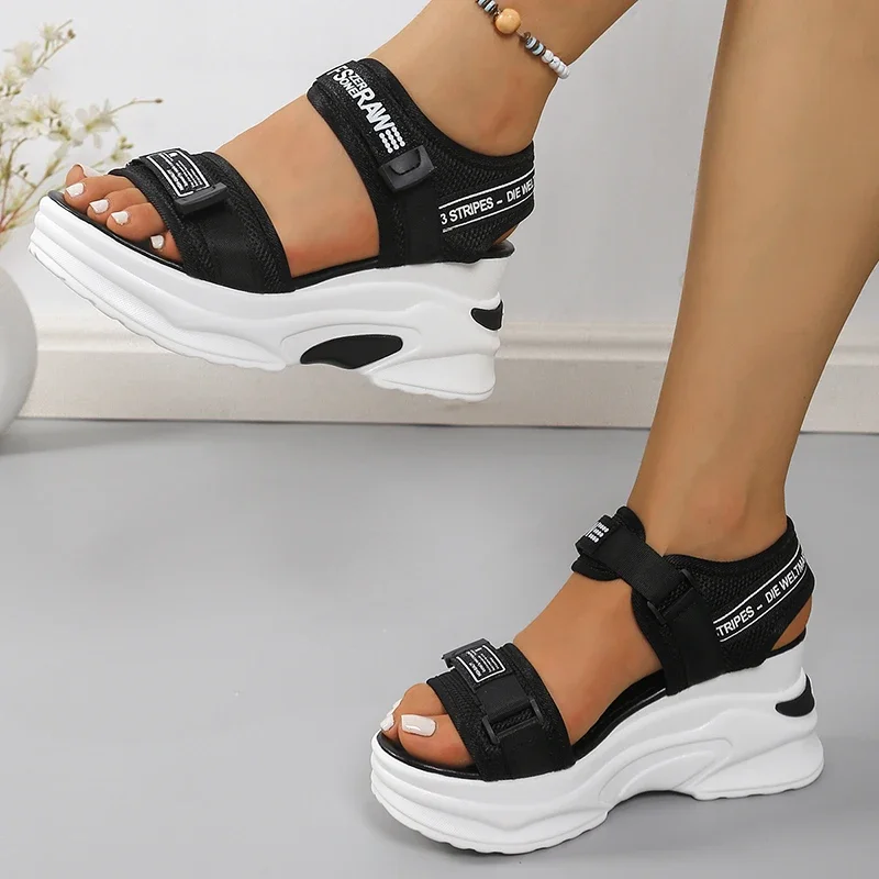 Women's Chunky Platform Wedge Sandals Thick Bottom Sports Casual Walking Shoes Plus Size Sandalias Mujer Footwear