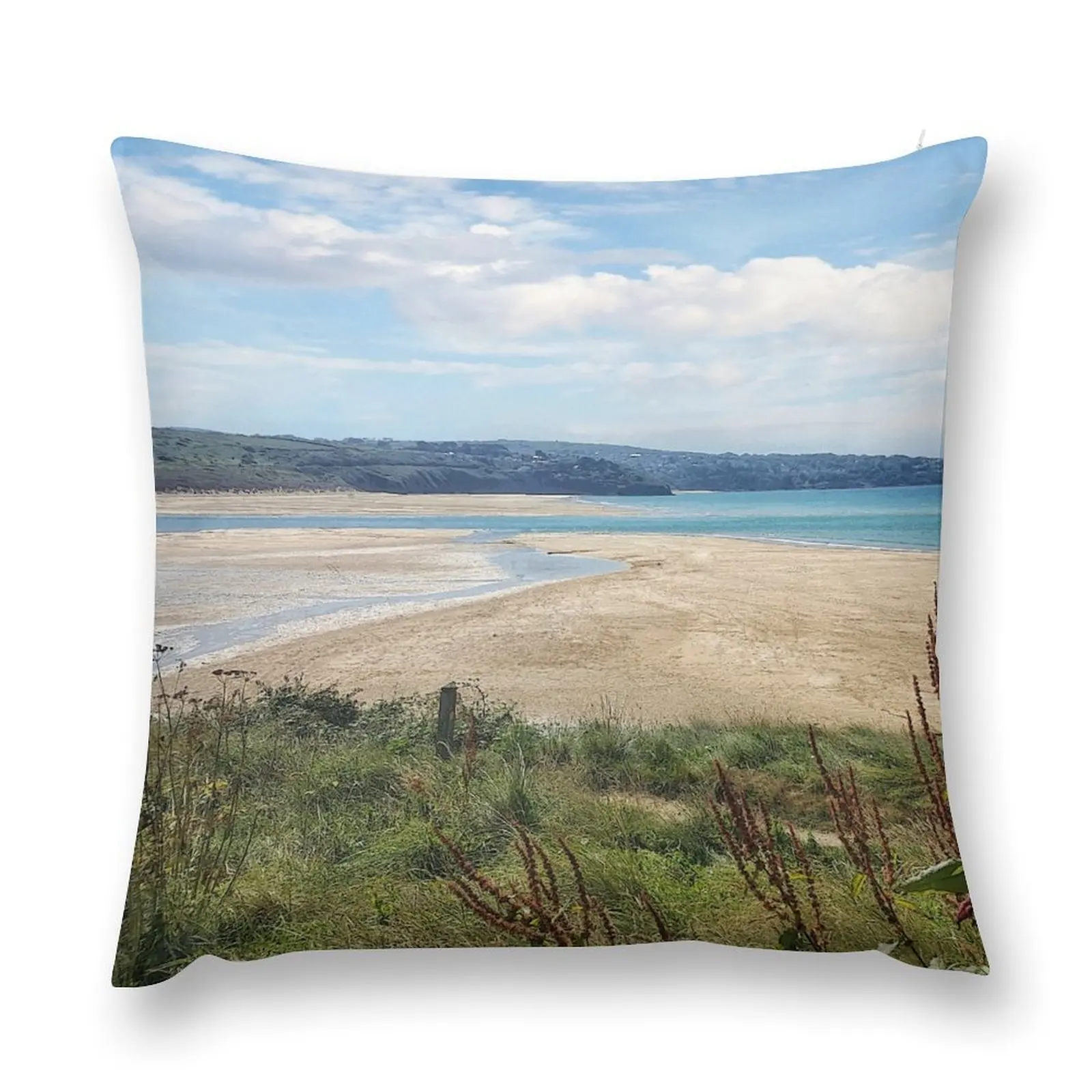 

Hayle Beach, Cornwall, St Ives Bay, England art Throw Pillow Sofa Cushion Custom Cushion Photo pillow