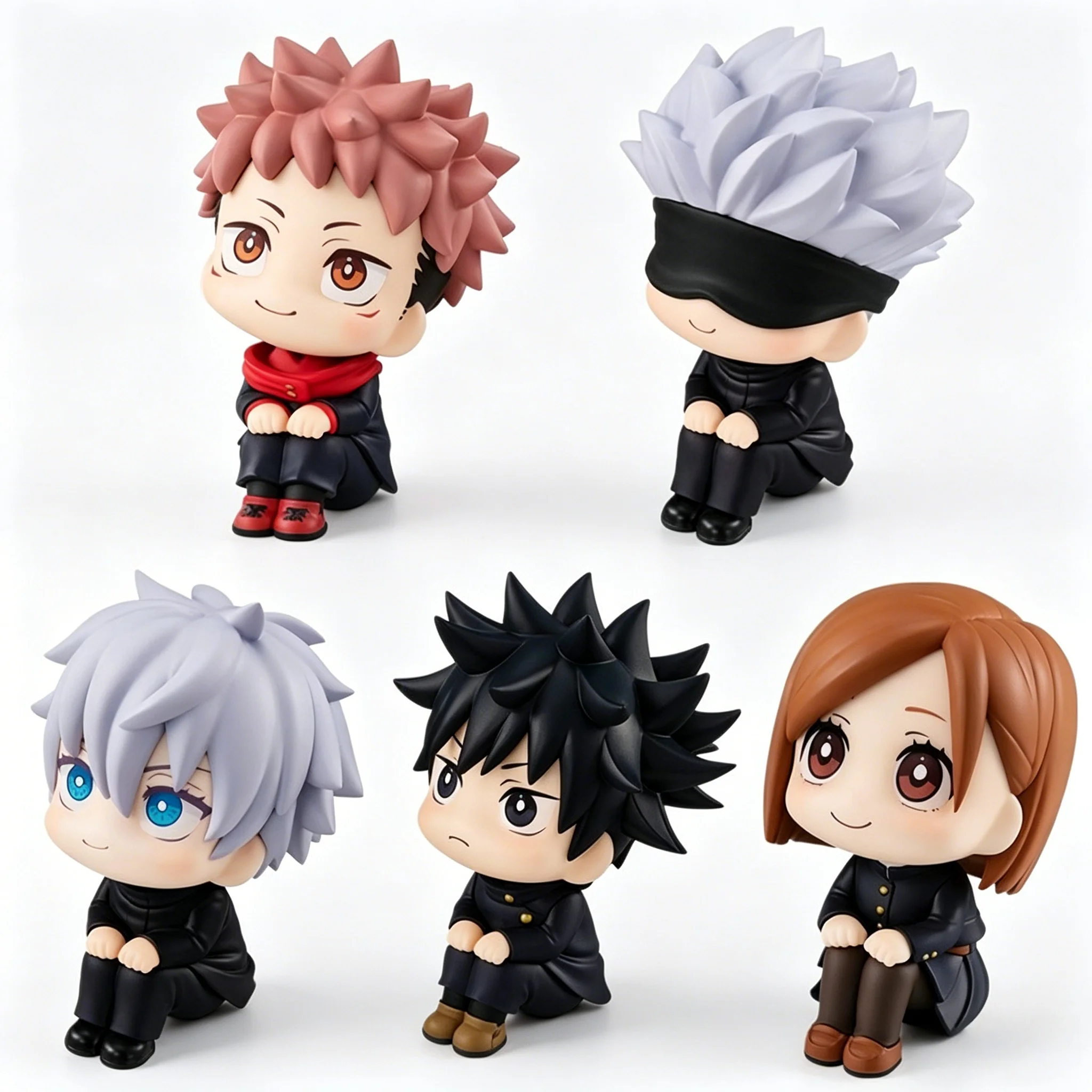 

Anime Jujutsu Kaisen Figure 5 Styles Q Version Satoru Gojo Yuji Itadori PVC Collectible Model Toys Desktop Ornament