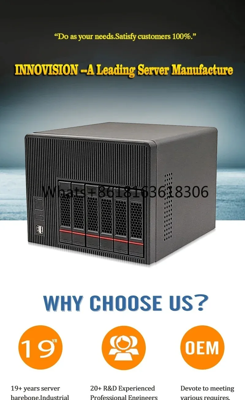 Backplane For Home Office Date Storage Tooless 6 HDD 6bays NAS Server Case Desktop PC Computer Chassis With 6gb Sata