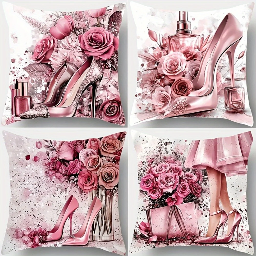 

Parfum platform heel pattern Single-sided printing Short plush Suitable for living rooms bedrooms sofas (excluding pillow cores)