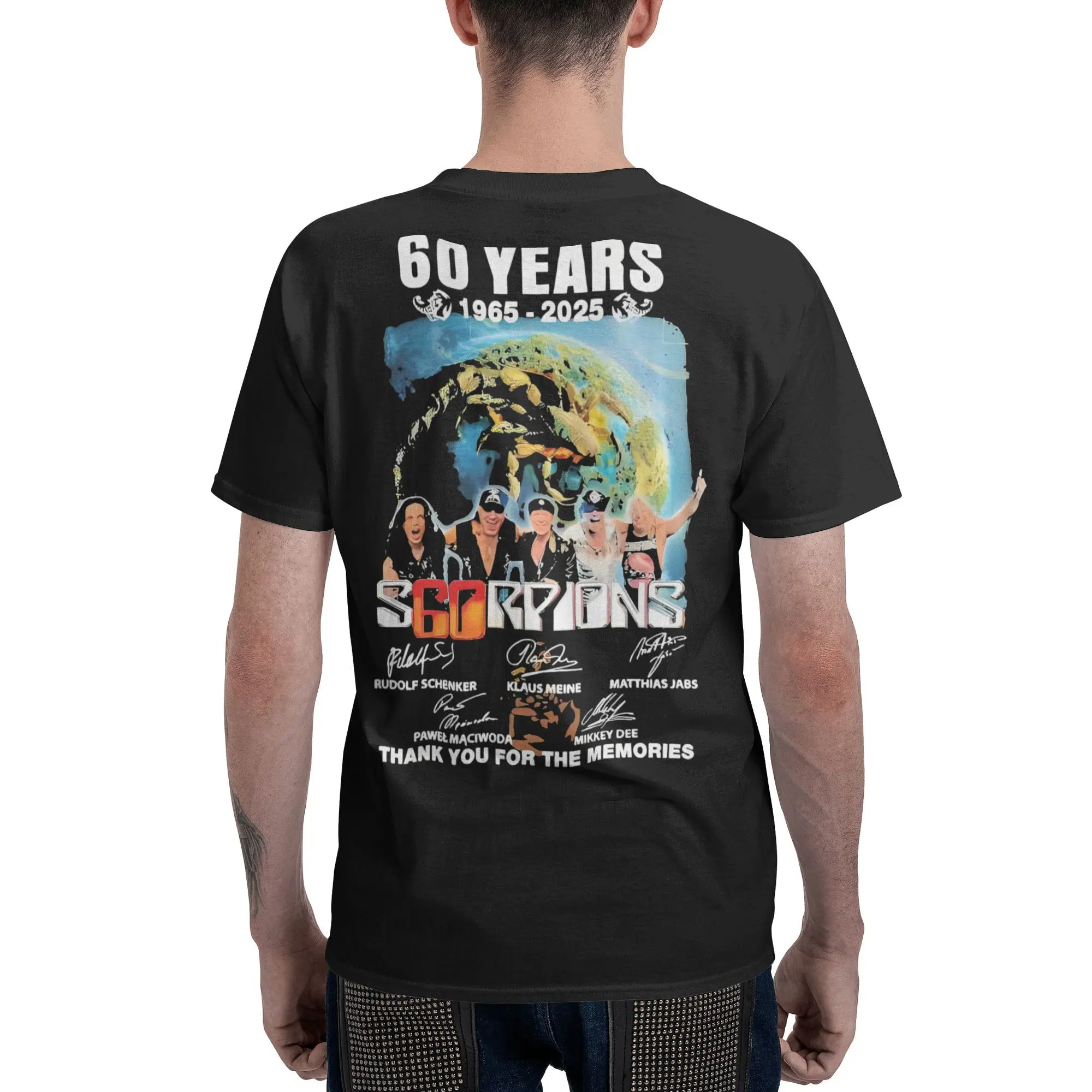New Scorpions 60 Years Tour 202525 Cotton T-Shirt For Men Summer T 