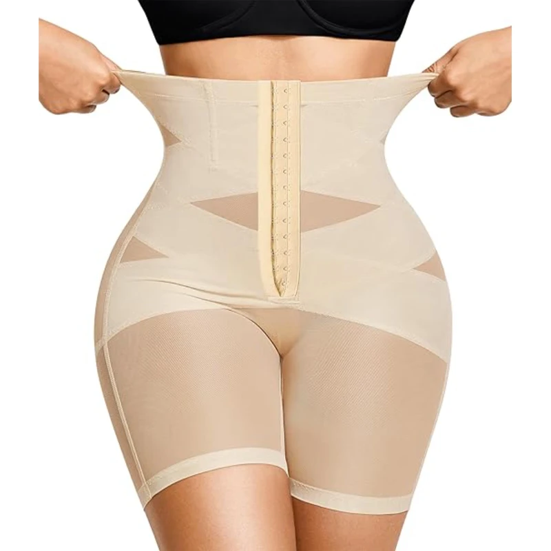 Dimmkof супер эластичные эластичные трусики с контролем живота, формирователь с высокой талией, короткие трусы для похудения, сетчатые дышащие трусы для подтяжки ягодиц