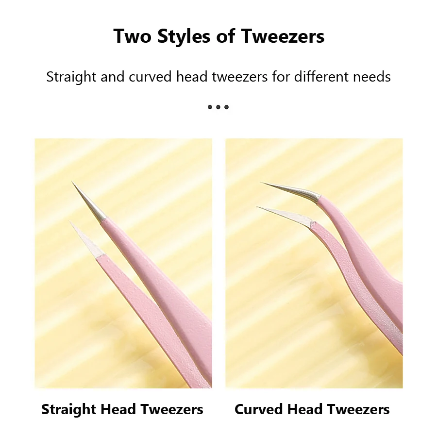 Pinzette rosa in acciaio inossidabile per raccogliere strumenti, clip per pinza per estensione ciglia, strumento per nail art per manicure